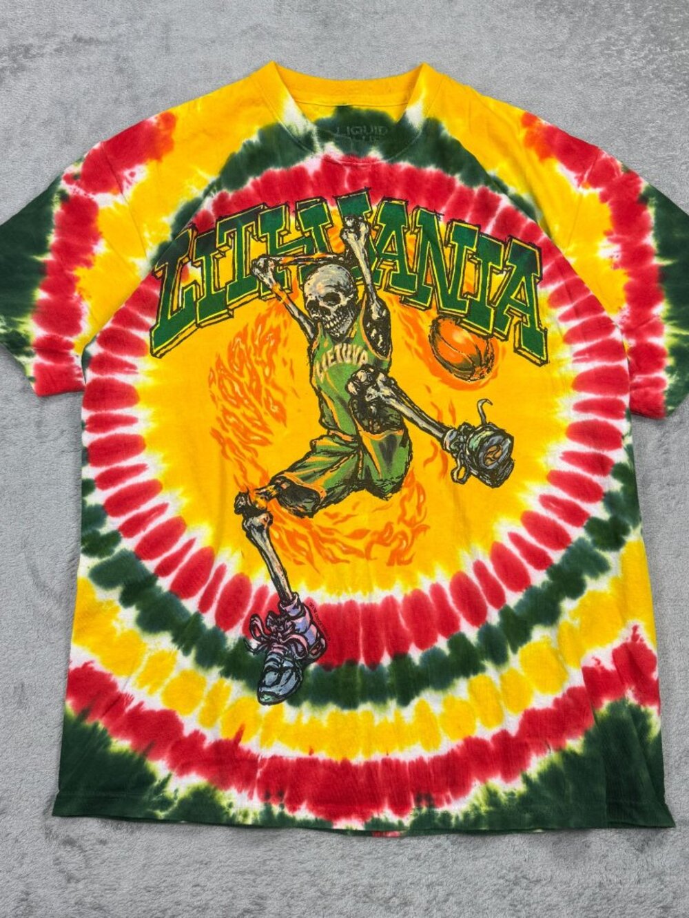 Liquid Blue 1996 Grateful Dead Lithuania T-Shirt M Basketball Tie Dye Reprint